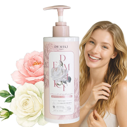DEMIKI Japanese Conditioner bottle front promoting color-safe hydration