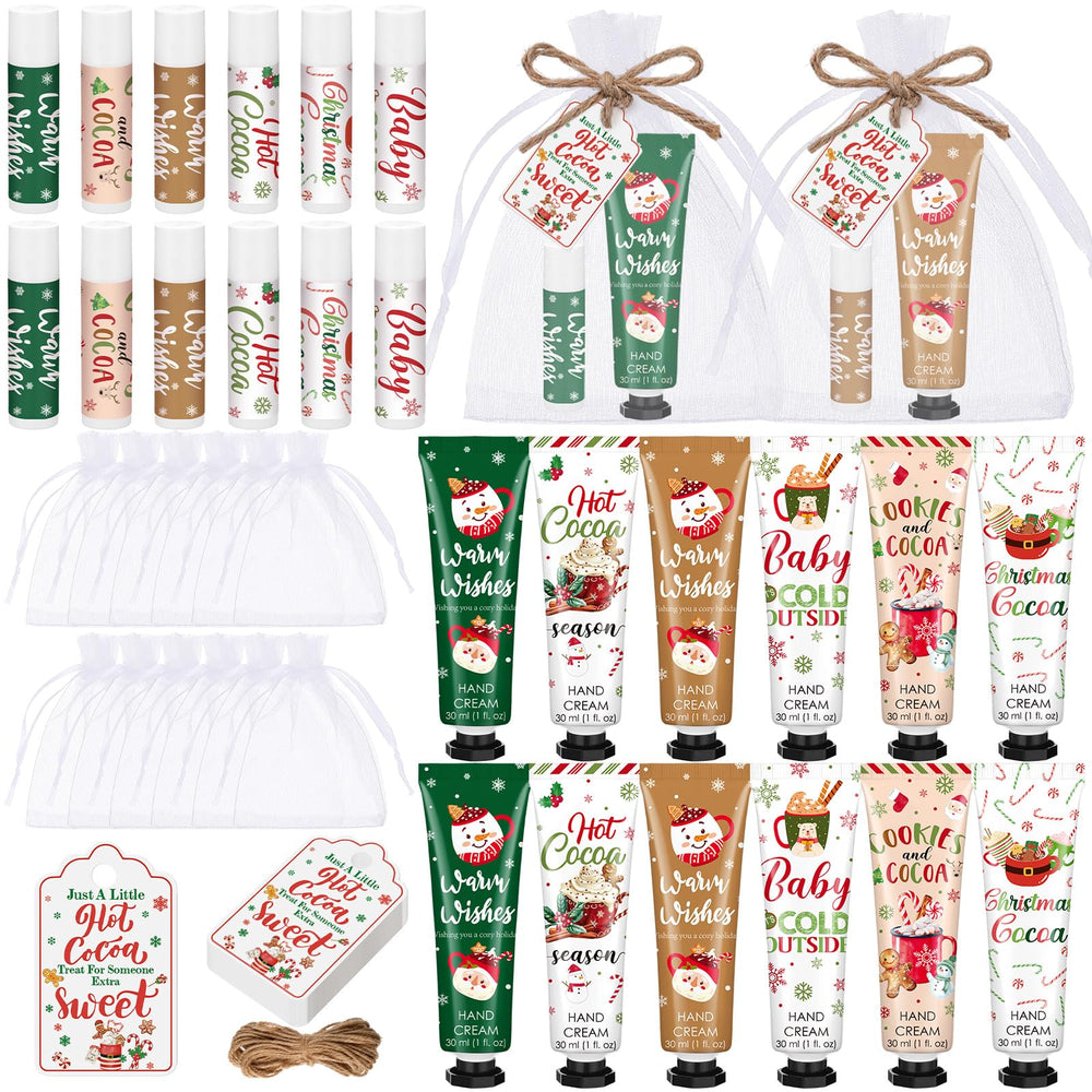 Demissle Christmas hot cocoa gift set packaging in red and green for festive party favors.