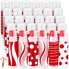 Demissle Christmas lip balm in red-white design keeps lips hydrated during winter.
