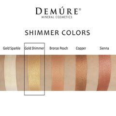 DEMÚRE Glitter Eye Shadow Gold Shimmer pigment for smooth blend.
