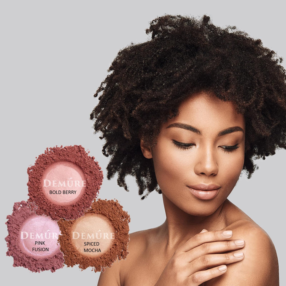DEMÚRE Demure Mineral Blush Pink Fusion proudly made in the USA.