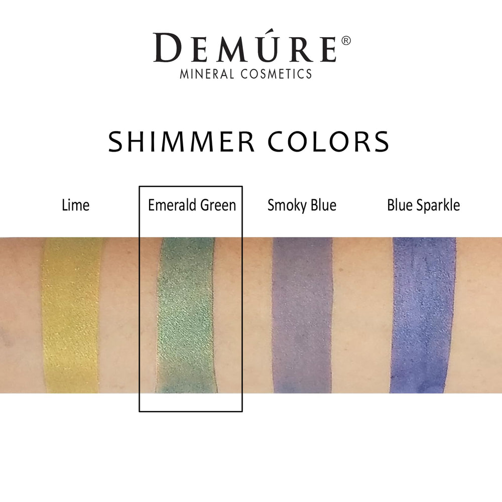 DEMÚRE Mineral eye shadow Emerald Green pigment adds buildable color and glow