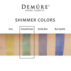 DEMÚRE Mineral eye shadow Emerald Green pigment adds buildable color and glow