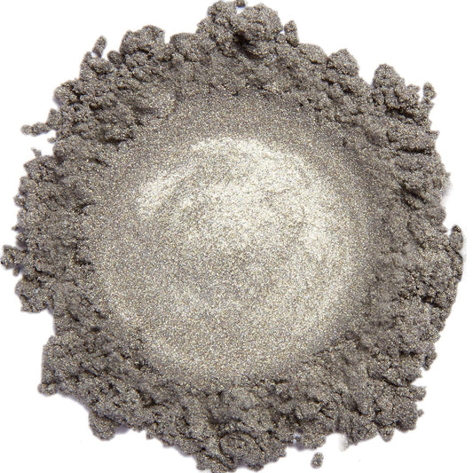 Demure Mineral Eye Shadow Pewter Powder with shimmering buildable finish.