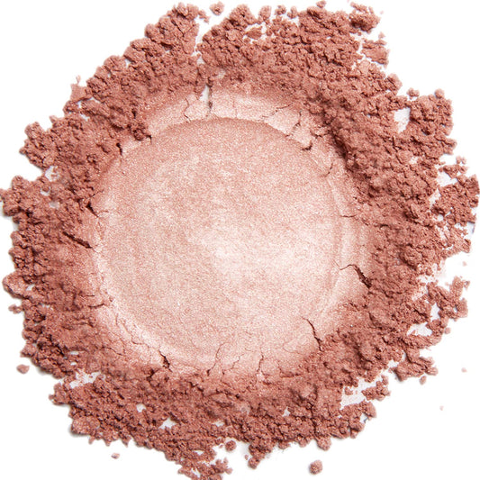 Demure Mineral Eye Shadow Pink Suede palette offers rich shimmer for versatile looks.