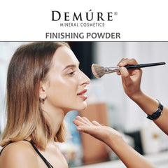 DEMÚRE Demure Mineral Finishing Powder in Tan matte finish image suggesting shine control for oily skin.