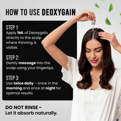 Clear gel texture of Deoxygain serum ready for daily use.