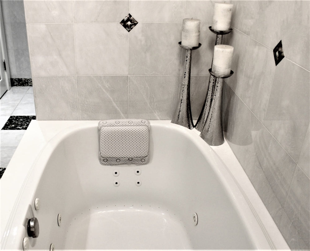 Dependable Industries Essentials non-slip design keeps pillow in place during baths.