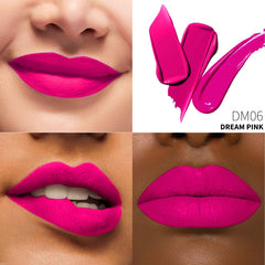 Depuplum DM10 matte red lipstick swatch for bold impact