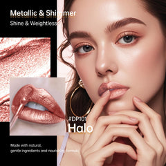 Depuplum DP104 swatch shows vibrant pink metallic shine for daytime glam.