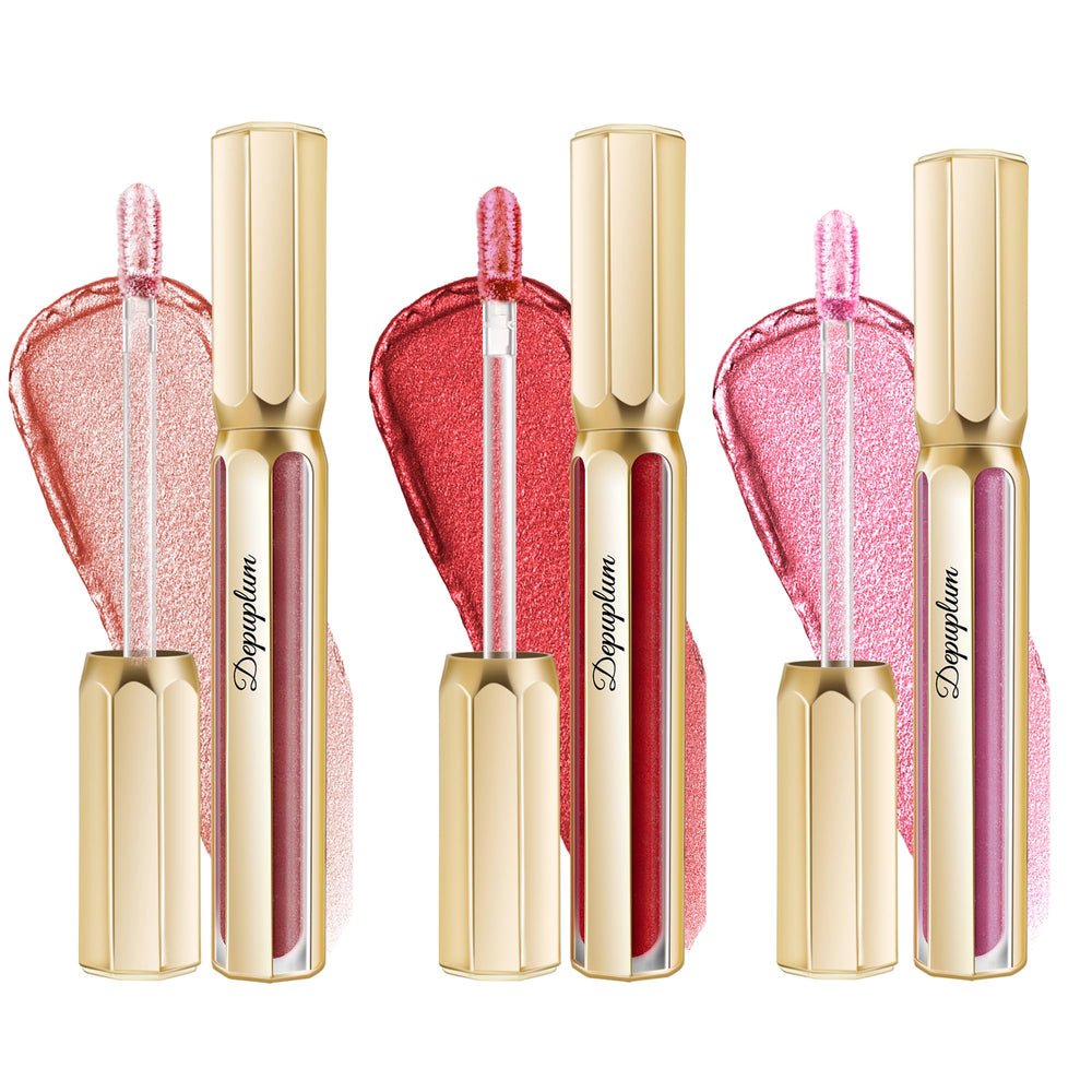 Depuplum luxury metal-tube packaging highlights premium presentation of the lip color set.