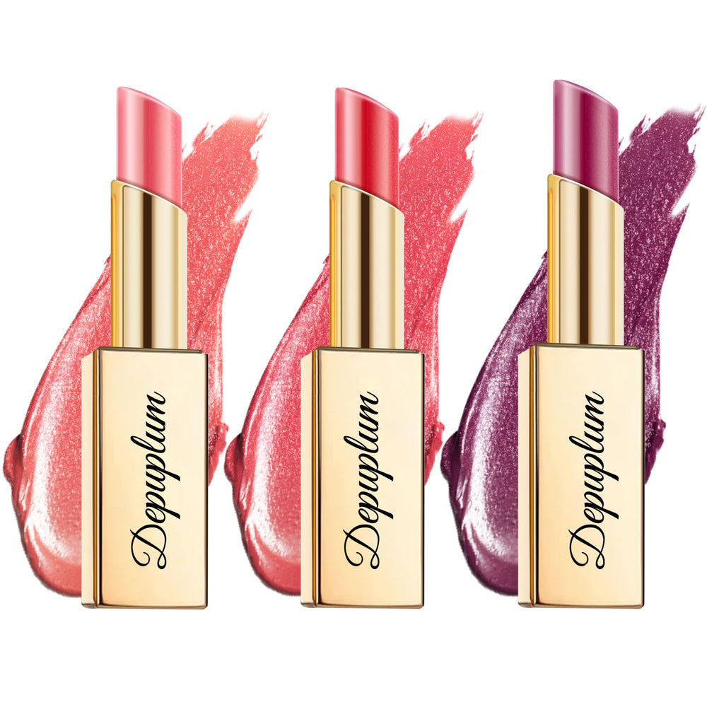 Depuplum Nude Red Pink Lipstick Set packaging with premium vegan design for gifting
