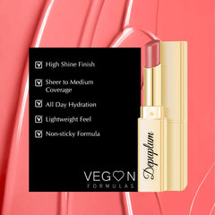 Depuplum vegan cruelty-free logo indicating ethical lip color choice