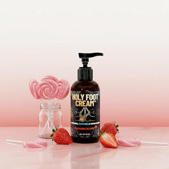 Derm Dude Holy Foot Cream application demonstrates quick absorption for non-greasy hydration.