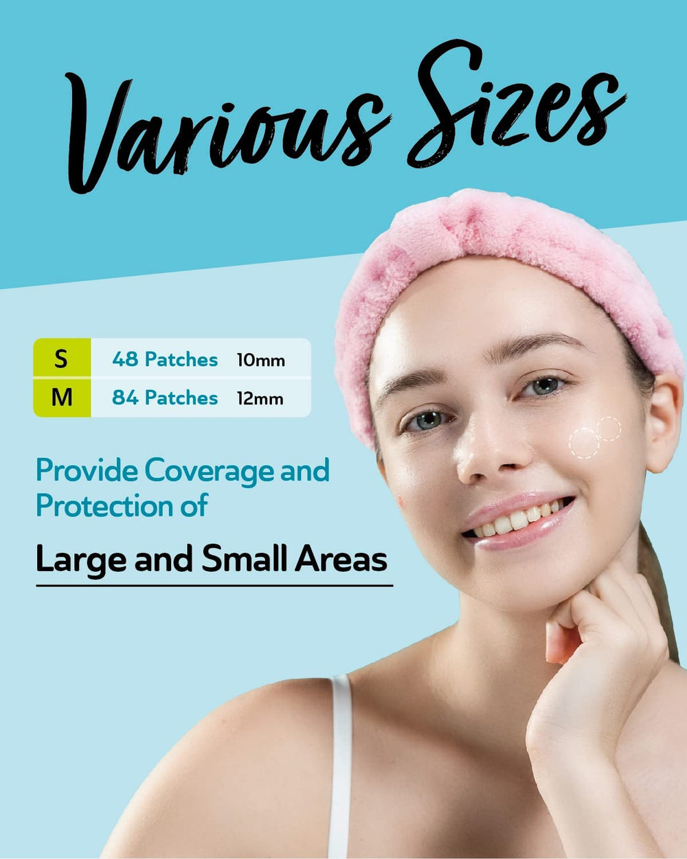 DERMA ANGEL 10mm patches, 48 pieces for smaller areas