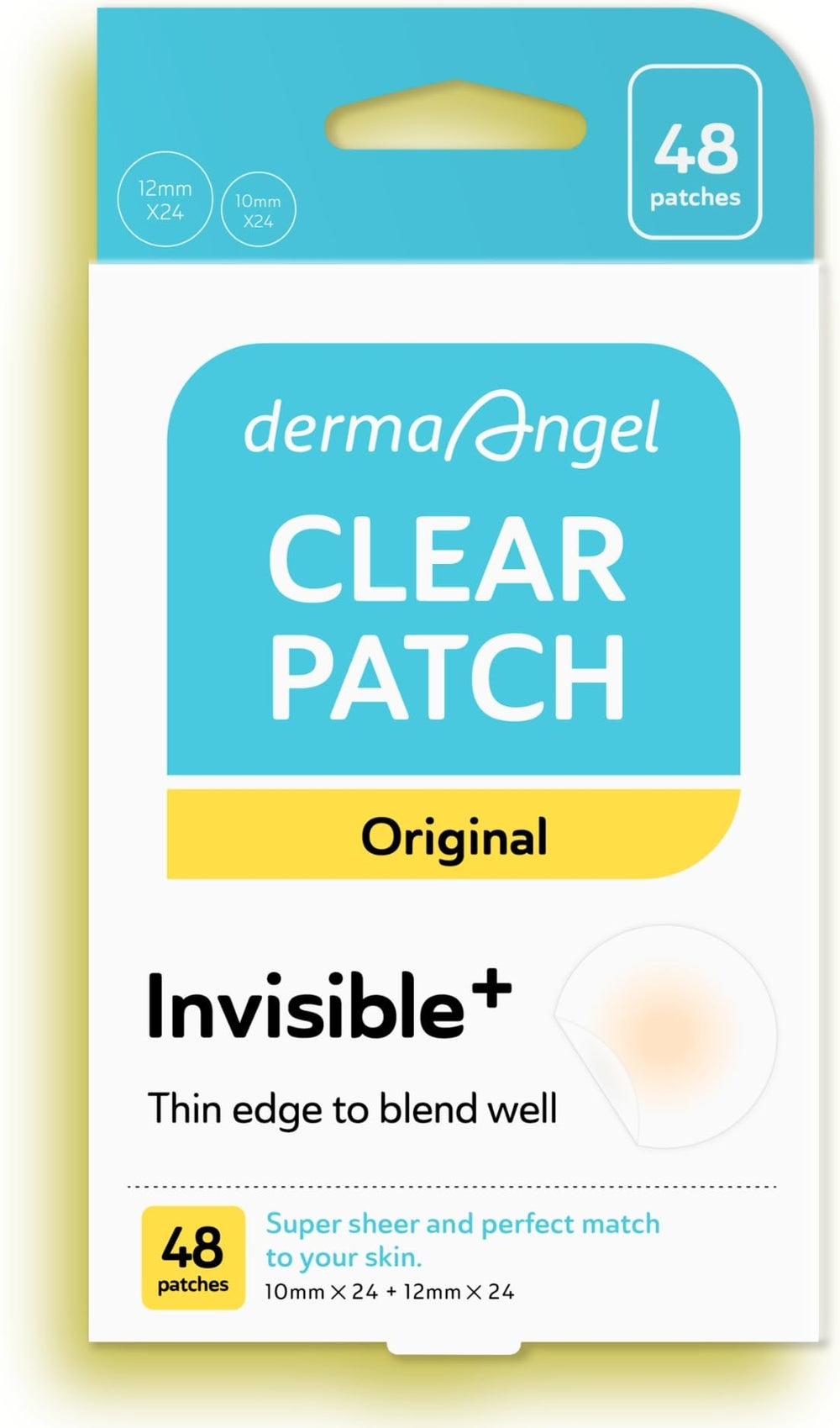 DERMA ANGEL Ultra-thin edge patch blends invisibly for daytime wear