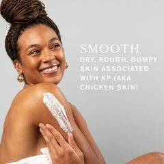 DERMAdoctor KP Bump Eraser arm application showing smoother skin texture.
