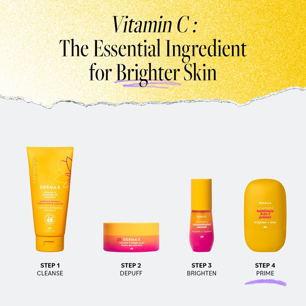 Applying DERMA E primer under makeup for extended wear