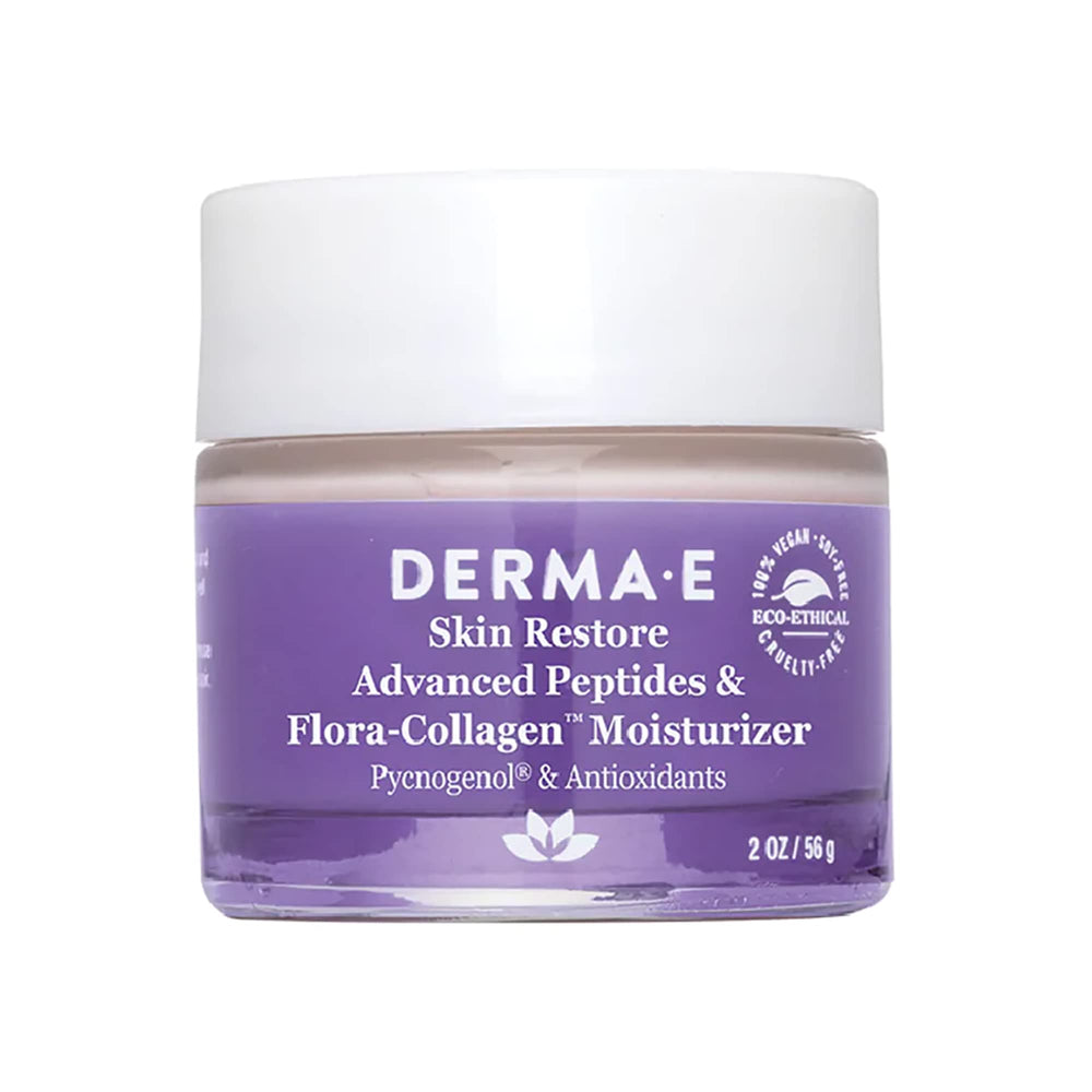 Derma E moisturizer cream swirl close-up showing rich texture.