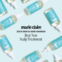 Derma-E Scalp Exfoliating Rinse color-safe badge on bottle signals gentle care.