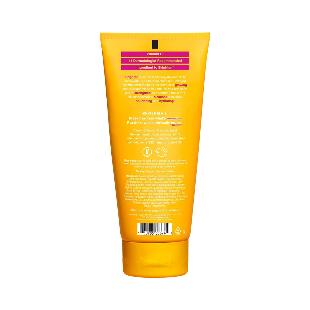 Derma E Vitamin C Foaming Oil Cleanser natural oil blend hydration support