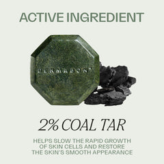 Lather close-up of Dermabon soap bar emphasizing cleansing action for irritated skin.