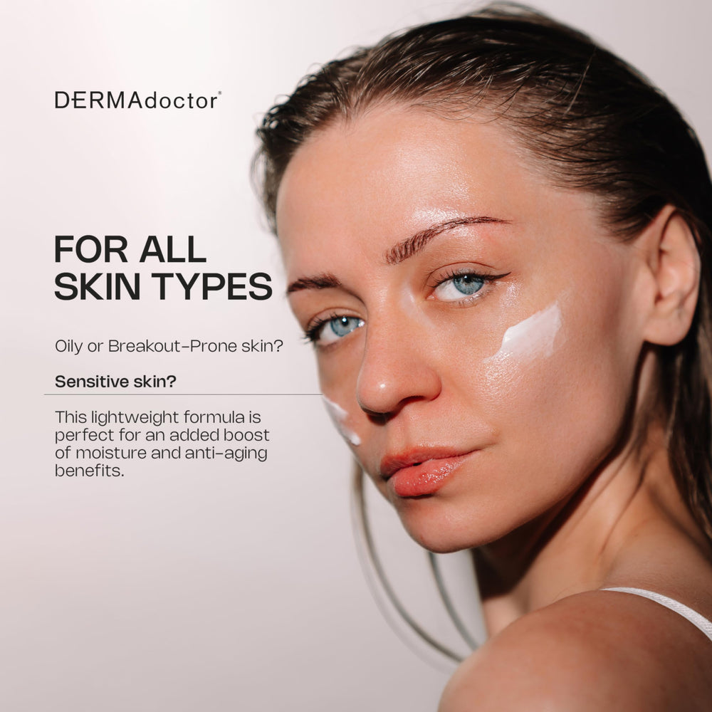 DERMAdoctor skin texture smoothing application shows lightweight formula absorb quickly.