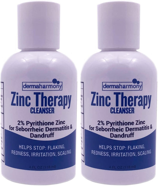 Dermaharmony 2% zinc liquid cleanser front bottle for gentle cleansing in all skin types.