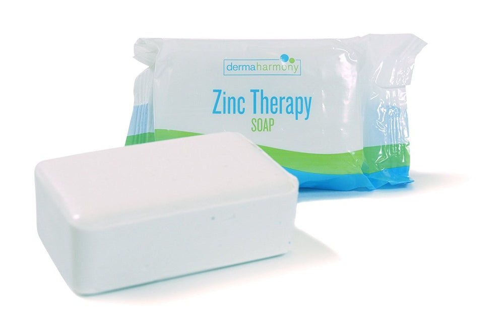 DermaHarmony Pyrithione Zinc therapy soap pack of three bars ready for daily use.