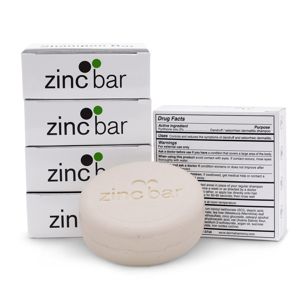 DermaHarmony shampoo bar being rubbed to lather for scalp care