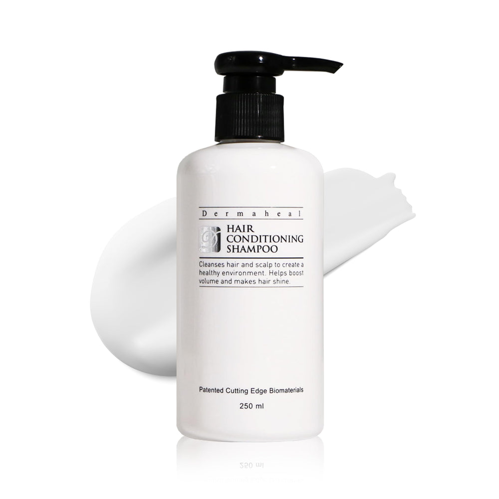 Dermaheal Hair Conditioning Shampoo bottle front view promotes fuller, healthier hair.