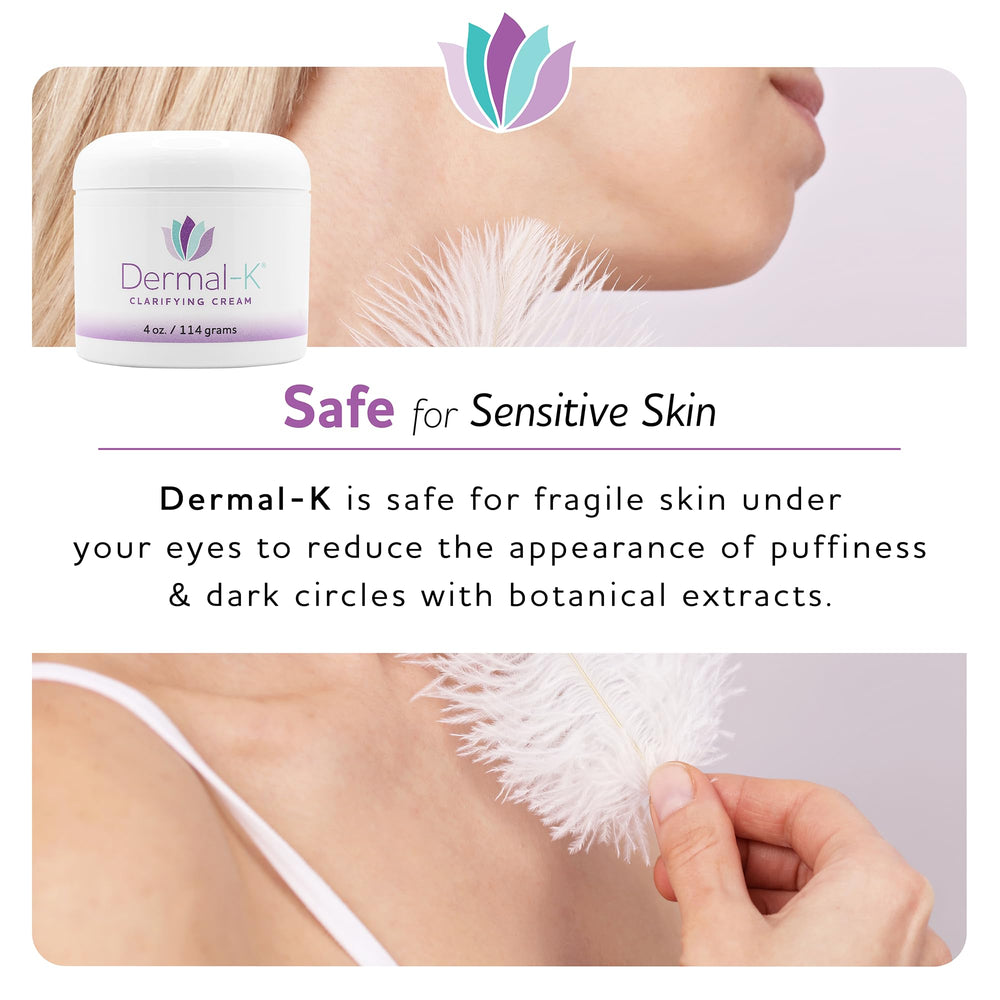 Dermal-K Clarifying Cream paraben-free packaging communicates safety
