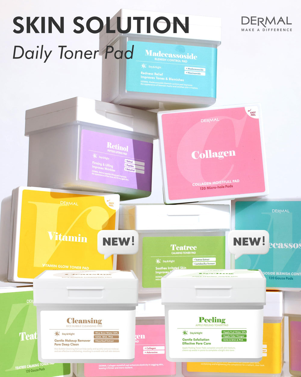 DERMAL Natural apple scent on pad for a refreshing skincare ritual