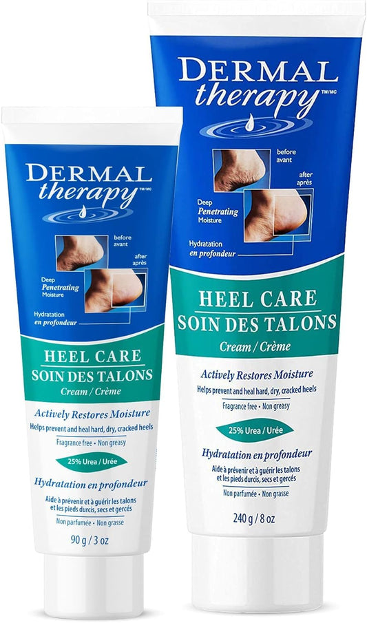 Dermal Therapy Heel Care Cream 3oz tube delivering deep moisture for cracked heels.