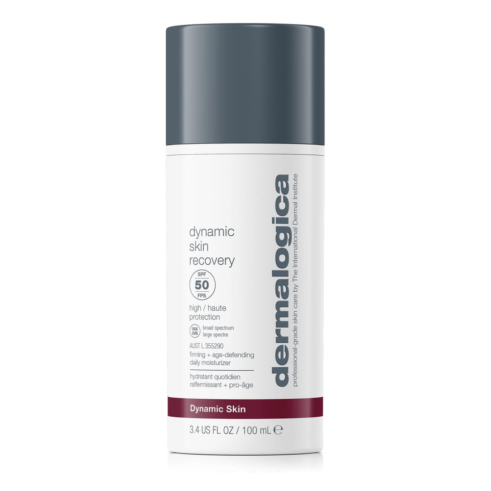Dermalogica Dynamic Skin Recovery SPF50 bottle shown for daily sun protection