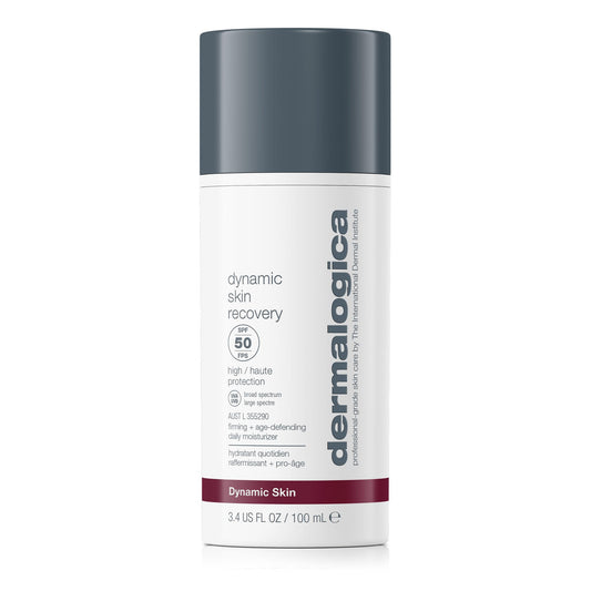 Dermalogica Dynamic Skin Recovery SPF50 bottle shown for daily sun protection