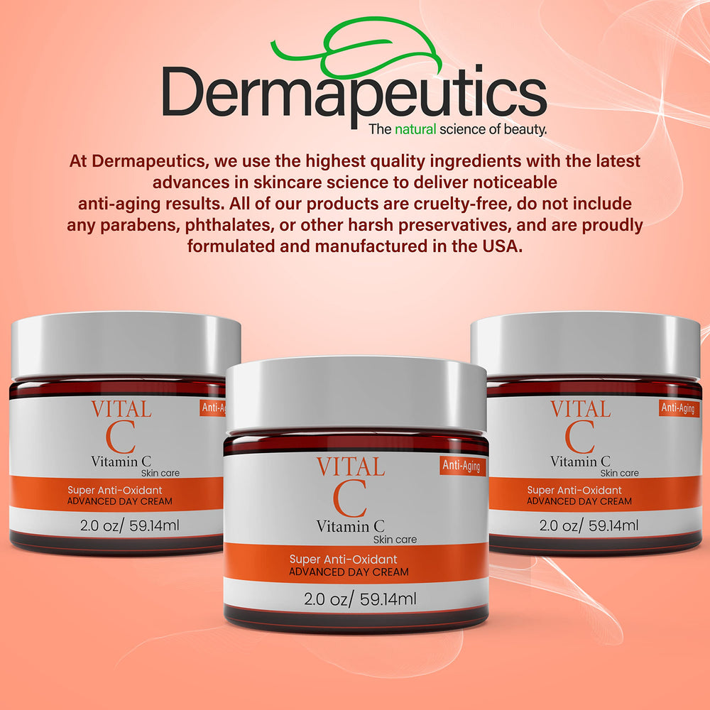 Dermapeutics Vitamin C cream in a morning bathroom setting.