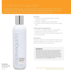 Applying DermaQuest C Infusion Cleanser to the face to create a gentle foam