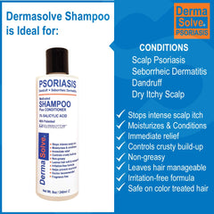 Dermasolve leave-in spray conditioner bottle; detangles and smooths damaged hair without irritation
