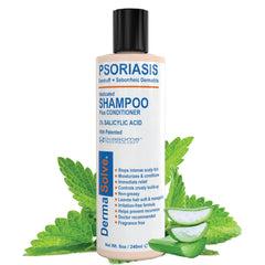 Dermasolve shampoo bottle pouring for easy scalp care
