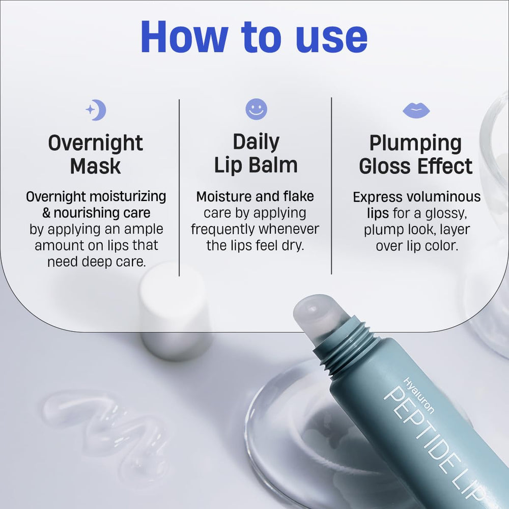 DERMATORY Hyalluron Peptide Volume Lip Mask Balm ingredients close-up highlighting nourishing actives.