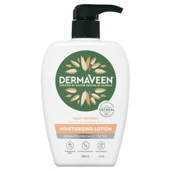 Dermaveen Moisturising Lotion 500ml bottle shows lightweight hydration for face and body.