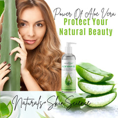 DERMAXGEN Aloe Vera Gel aids in soothing minor cuts and sun-exposed skin.