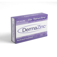 DermaZinc Therapy Soap bar closeup highlights rich lather and soothing texture
