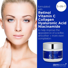 Dermedicine cream texture close-up shows a rich formula for daily hydration.