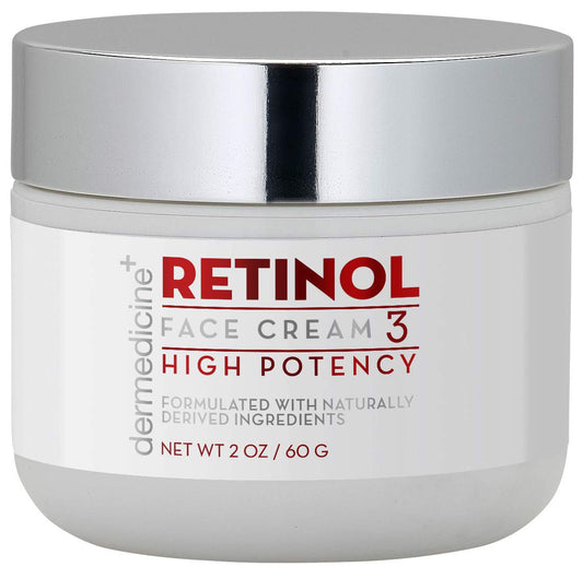 Dermedicine Retinol Cream 3% Blend bottle highlights a potent night formula for smoother skin.