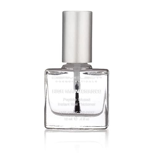 Dermelect Nail Recovery base coat application creates smooth polish foundation.