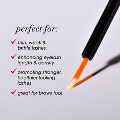 Dermelect XL Lash Volumizer close-up on lashes showing thickness and fullness