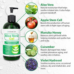 DERMOIA Aloe Vera Gel Cucumber soothes irritated skin with refreshing chill