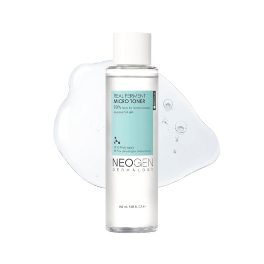 DERMALOGY Real Ferment Micro Toner bottle close-up for gentle exfoliation and hydration.